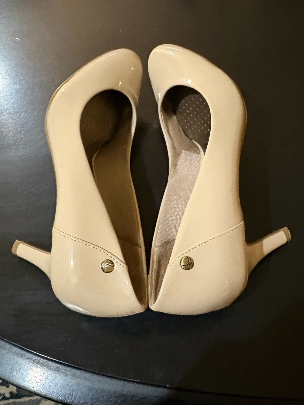 Classic Patent Nude ‘Lively’ Pumps Life Stride Flex